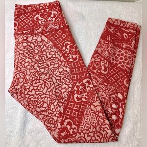 Lululemon Womens Wunder Under High Rise Waistband Tight Leggings Red Size Medium